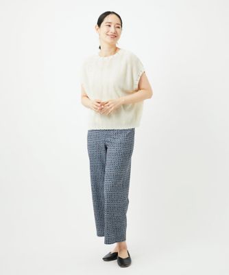 ［洗える］アイレットフラワーニットベスト