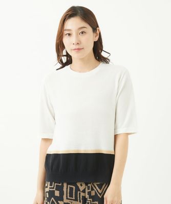 ＜GIANNI LO GIUDICE (Women)＞［洗える］アゼ編み配色ニットプルオーバー
