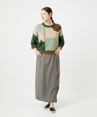 洗える］透かし柄インターシャプルオーバーニット | GIANNI LO