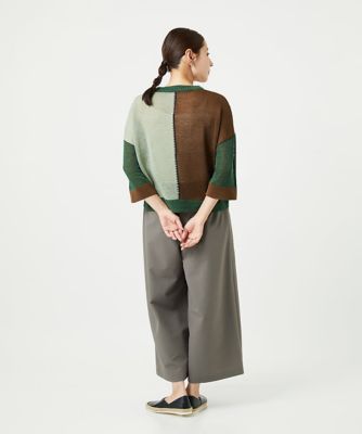 洗える］透かし柄インターシャプルオーバーニット | GIANNI LO GIUDICE