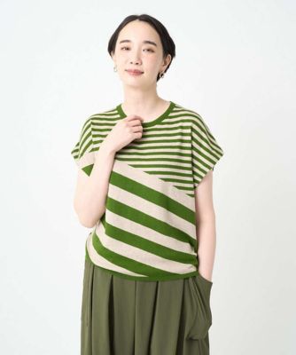 ebure シルク混 半袖ニット ✨希少✨AURALEE 半袖ニット シルク混 ボーダー ネイビー 3 L