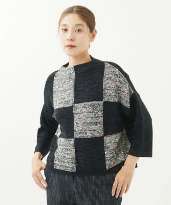 ＜GIANNI LO GIUDICE (Women)＞［洗える・日本製］インターシャブロックチェックニット