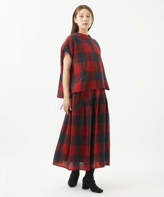 ウールリファインガーゼチェックスカート