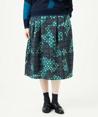 ＜GIANNI LO GIUDICE (Women)＞［洗える・日本製］ウール混ビエライタリアプリントスカート