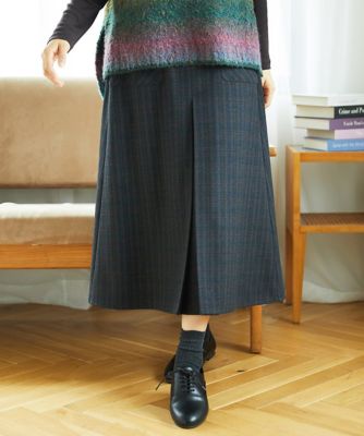 ＜GIANNI LO GIUDICE (Women)＞［洗える］レーヨン混ストレッチチェックスカート