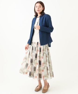 ［洗える・日本製］サモーラチュールプリントスカート