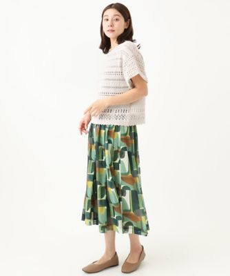 ［洗える・日本製］サモーラチュールプリントスカート