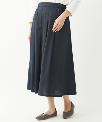 ［洗える］綿麻シュリンクスカート