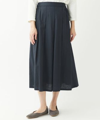 ［洗える］綿麻シュリンクスカート