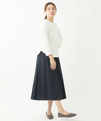 ［洗える］綿麻シュリンクスカート