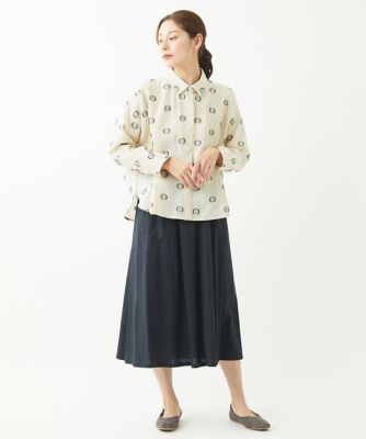［洗える］綿麻シュリンクスカート