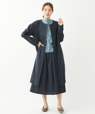 ［洗える］綿麻シュリンクスカート