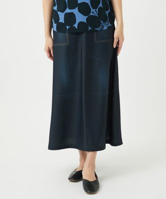 ［洗える・リバーシブル］デニムペイズリープリントスカート