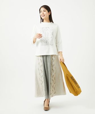 レーヨンリネンエンブロイダリースカート