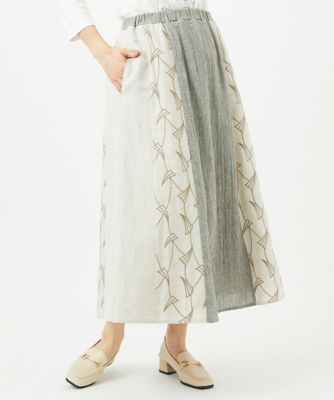 レーヨンリネンエンブロイダリースカート