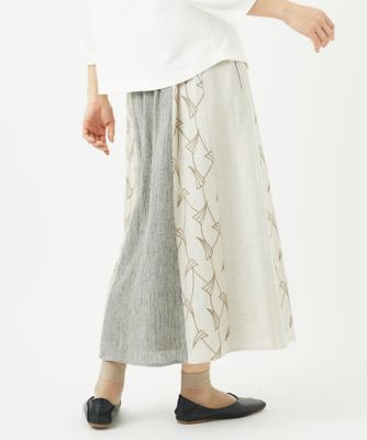 レーヨンリネンエンブロイダリースカート