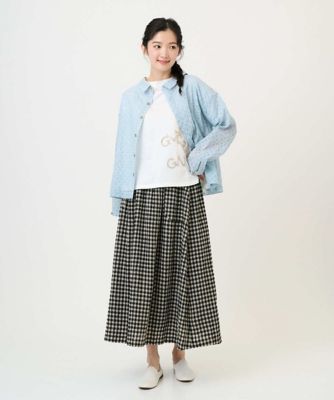 洗える］リネンコットンギンガムチェックスカート | GIANNI LO GIUDICE