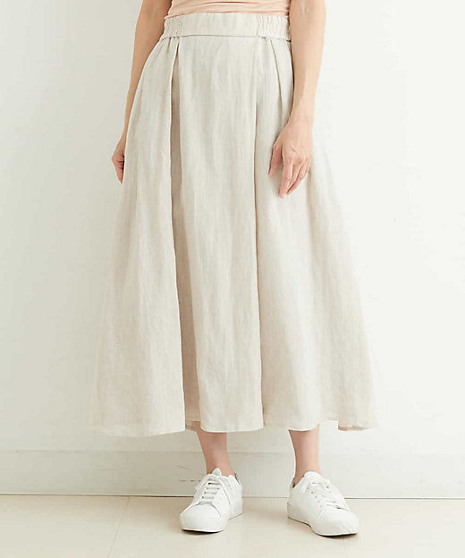 ＜三越伊勢丹/公式＞【SALE】プレーンリネンボリュームスカート ホワイト80 ロングスカート