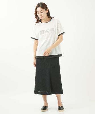 ［洗える］シースルーギンガムチェック柄スカート
