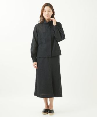 ［洗える］シースルーギンガムチェック柄スカート