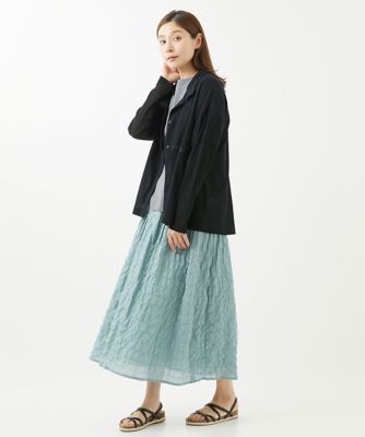 ［洗える］シャーリングストライプスカート
