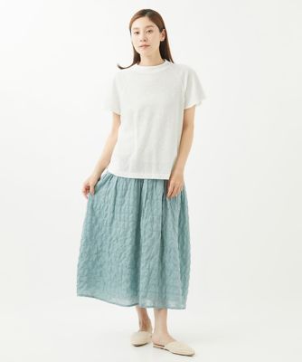 ［洗える］シャーリングストライプスカート