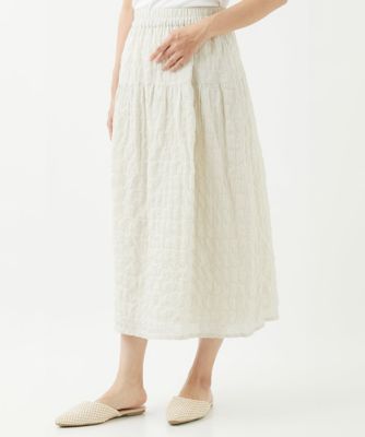 ［洗える］シャーリングストライプスカート