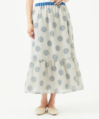 ＜GIANNI LO GIUDICE (Women)＞［洗える・日本製］サッカードットプリントスカート