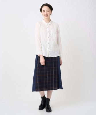 美品☆ジャンニロジュディチ☆おしゃれなチェック柄☆ふんわり軽いシルク混スカート☆ 洗える・日本製］二重織チェックスカート | GIANNI LO GIUDICE