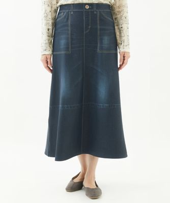 ＜GIANNI LO GIUDICE (Women)＞［洗える・リバーシブル］微起毛デニム両面プリントスカート