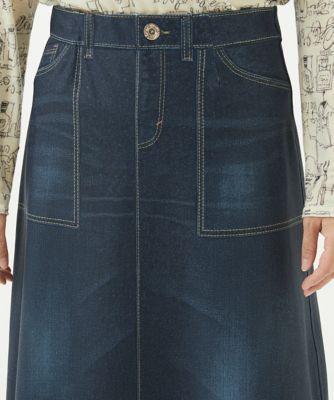 ［洗える・リバーシブル］微起毛デニム両面プリントスカート