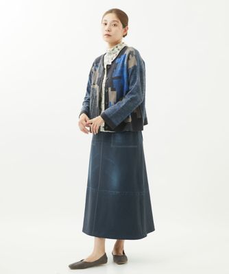 ［洗える・リバーシブル］微起毛デニム両面プリントスカート