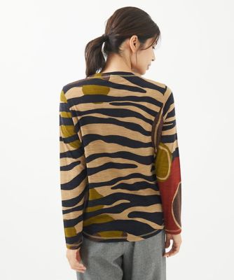 [日本製]ウールガーゼ天竺ゼブラカットソー 洗える・日本製］ウールガーゼ天竺ゼブラカットソー | GIANNI LO