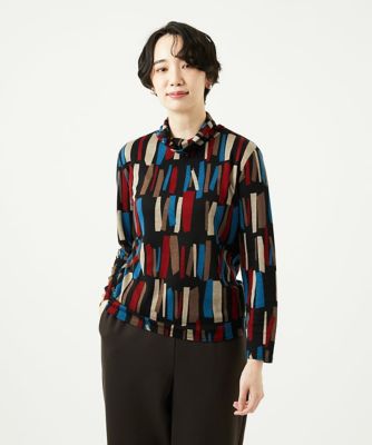＜GIANNI LO GIUDICE (Women)＞［洗える・日本製］Ｔｅｎリバースティックプリントカットソー