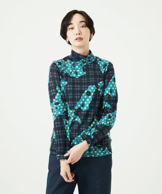 GIANNI LO GIUDICE (Women)/ジャンニロジュディチェ [洗える・日本製]ウールガーゼ天竺イタリアプリントカットソー 55ブルー トップス【三越伊勢丹/公式】