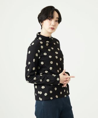 ＜GIANNI LO GIUDICE (Women)＞［洗える・日本製］先染め接結ドットジャカードカットソー