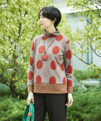 ＜GIANNI LO GIUDICE (Women)＞［洗える・日本製］起毛パイルジャカードドットトップス