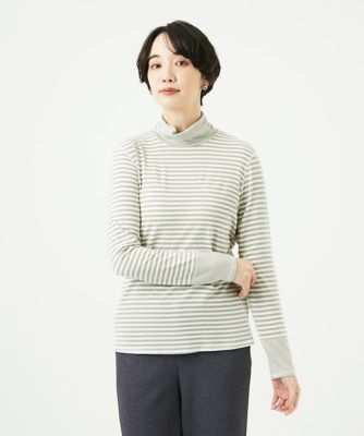 GIANNI LO GIUDICE (Women)/ジャンニロジュディチェ [洗える・日本製]ラグウォームボーダーカットソー 91ライトグレー トップス【三越伊勢丹/公式】