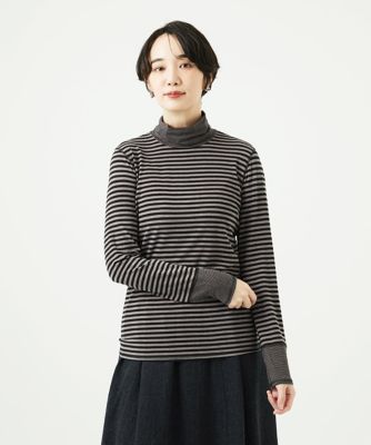 GIANNI LO GIUDICE (Women)/ジャンニロジュディチェ [洗える・日本製]ラグウォームボーダーカットソー 93ダークグレー トップス【三越伊勢丹/公式】