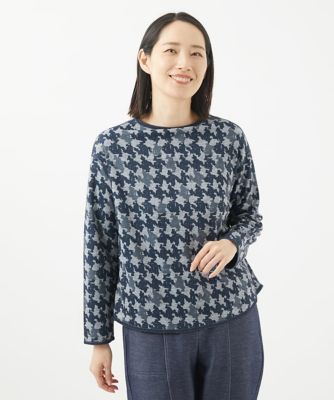 GIANNI LO GIUDICE (Women)/ジャンニロジュディチェ [洗える・リバーシブル]千鳥プリントカットソー