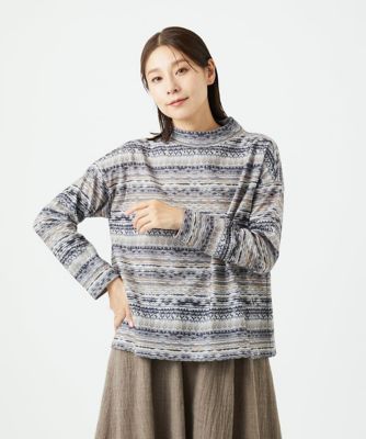 ＜GIANNI LO GIUDICE (Women)＞［洗える・日本製］編地柄プリントカットソー