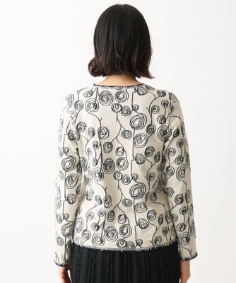 ジャンニ・ロ・ジュディチェ（GIANNI LO GIUDICE）/[洗える・日本製・リバーシブル]ラインフラワージャガードカットソー 洗える・日本製・リバーシブル］ラインフラワージャガードカットソー