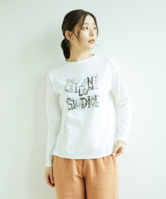 ＜GIANNI LO GIUDICE (Women)＞［洗える・日本製］ハイゲージ天竺ロゴカットソー