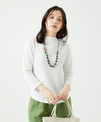 ＜GIANNI LO GIUDICE (Women)＞［洗える・日本製］ツンツンジャカードカットソー