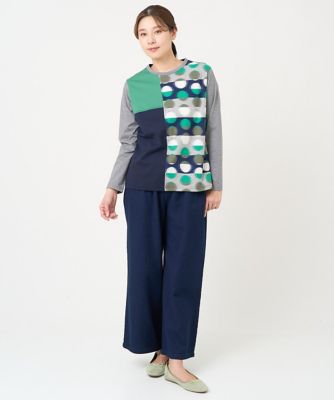 GIANNI LO GIUDICE / ジャンニ・ロ・ジュディチェ [洗える・日本製]ブロックボーダードットカットソー 洗える・日本製］ブロックボーダードットカットソー | GIANNI LO