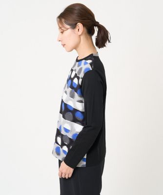 GIANNI LO GIUDICE / ジャンニ・ロ・ジュディチェ [洗える・日本製]ブロックボーダードットカットソー 洗える・日本製]ブロックボーダードットカットソー | ジャンニ