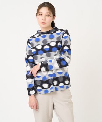[洗える・日本製]ボーダードット総柄カットソー 洗える・日本製］ボーダードット総柄カットソー | GIANNI LO
