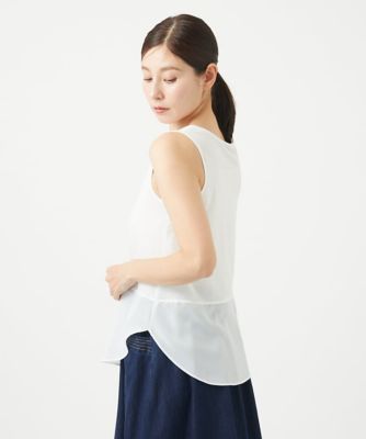 ［洗える・日本製］リヨセルコットンスパイラル天竺タンクトップ