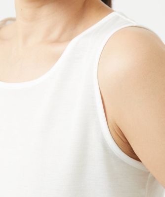 ［洗える・日本製］リヨセルコットンスパイラル天竺タンクトップ