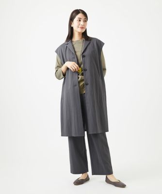 ［洗える］コットン天竺シャーリングフラワーカットソー